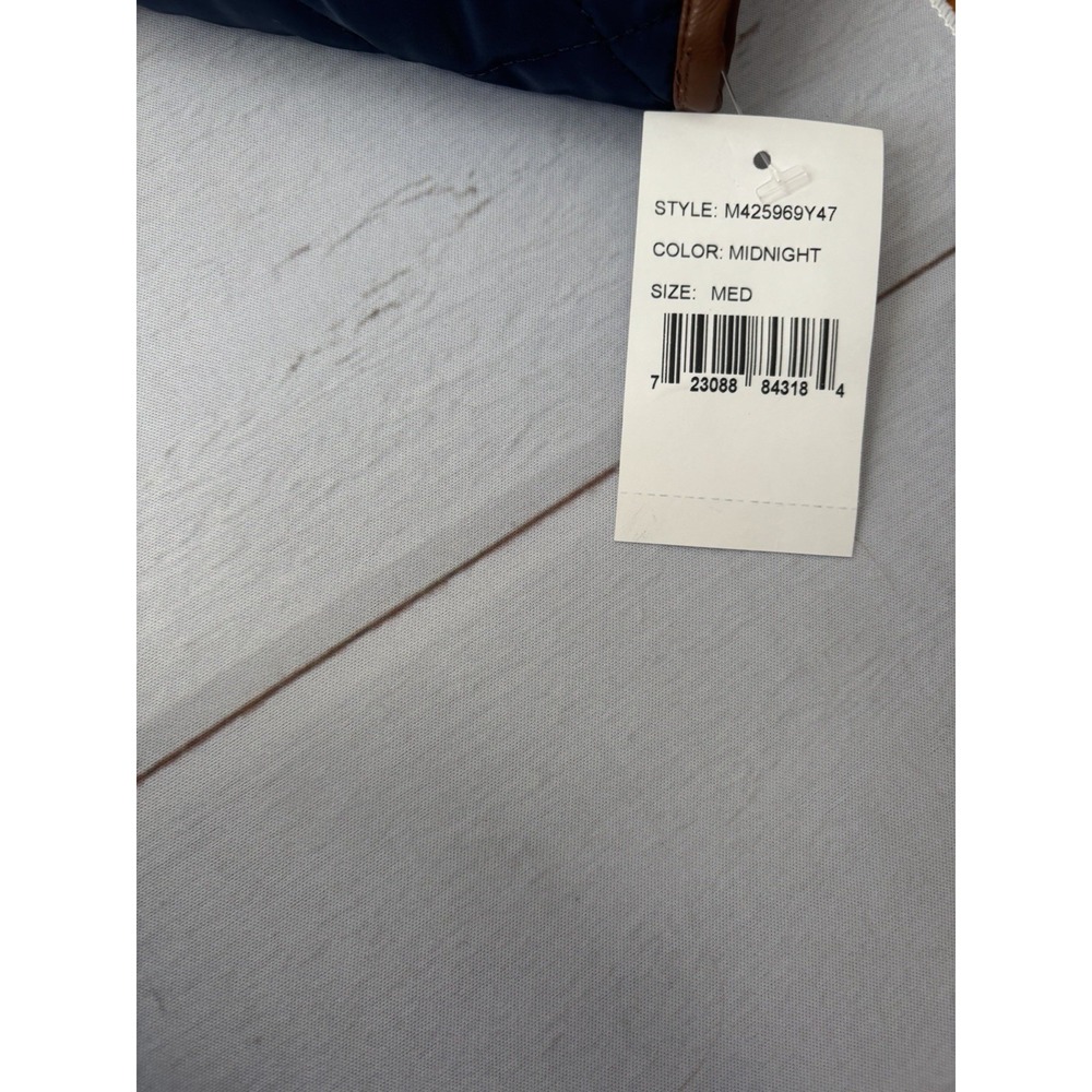 Michael Kors Navy Quilted Jacket With Trim Size Medium, New - Picture 3 of 6